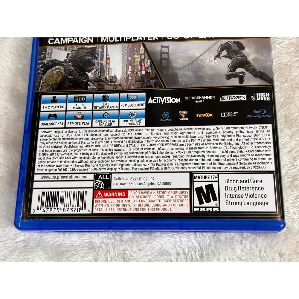 Call of Duty: Advanced Warfare (PlayStation 4, 2014) PS4